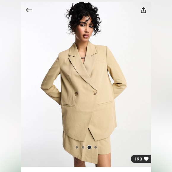 NWT Asos double breasted blazer in camel - Picture 1 of 3